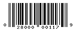 UPC barcode number 028000001179