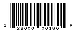 UPC barcode number 028000001605