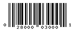 UPC barcode number 028000030001