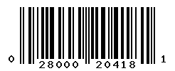 UPC barcode number 028000204181