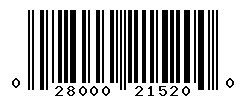 UPC barcode number 028000215200