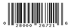 UPC barcode number 028000267216