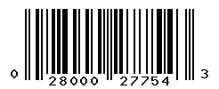 UPC barcode number 028000277543