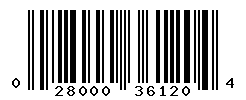 UPC barcode number 028000361204