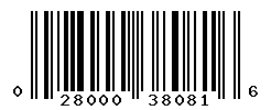 UPC barcode number 028000380816