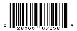 UPC barcode number 028000675585