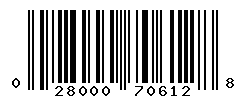 UPC barcode number 028000706128