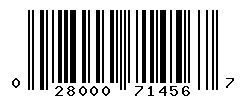 UPC barcode number 028000714567