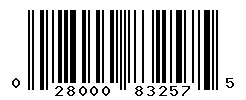 UPC barcode number 028000832575