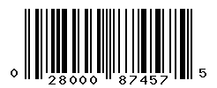 UPC barcode number 028000874575