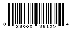 UPC barcode number 028000881054