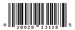 UPC barcode number 028029131185