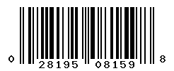 UPC barcode number 028195081598