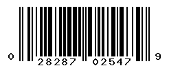 UPC barcode number 028287025479