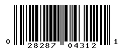 UPC barcode 028287043121