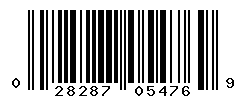 UPC barcode number 028287054769