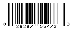 UPC barcode number 028287554733
