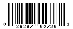 UPC barcode number 028287607361