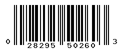 UPC barcode number 028295502603