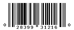 UPC barcode number 028399312160