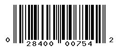 UPC barcode number 028400007542