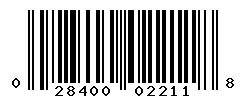 UPC barcode number 028400022118
