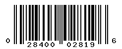 UPC barcode number 028400028196