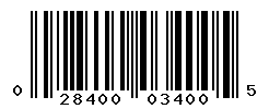 UPC barcode number 028400034005