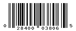 UPC barcode number 028400038065