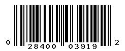 UPC barcode number 028400039192