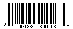 UPC barcode number 028400086103