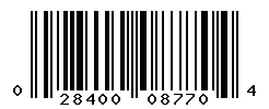 UPC barcode number 028400087704