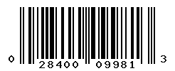 UPC barcode number 028400099813