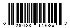 UPC barcode number 028400116053