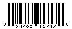 UPC barcode number 028400157476