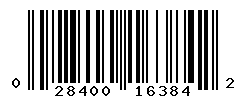 UPC barcode number 028400163842