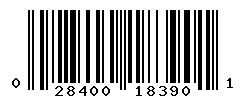 UPC barcode number 028400183901