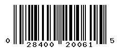 UPC barcode 028400200615
