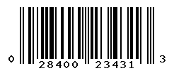 UPC barcode number 028400234313