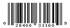 UPC barcode 028400331609