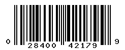 UPC barcode number 028400421799