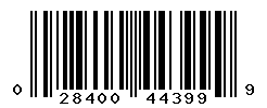 UPC barcode number 028400443999