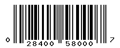 UPC barcode number 028400580007