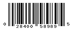 UPC barcode number 028400589895