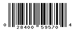 UPC barcode number 028400595704