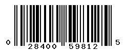 UPC barcode number 028400598125
