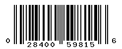 UPC barcode number 028400598156
