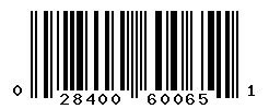 UPC barcode number 028400600651