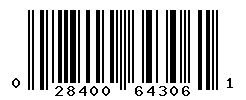 UPC barcode number 028400643061