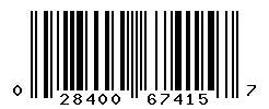 UPC barcode number 028400674157